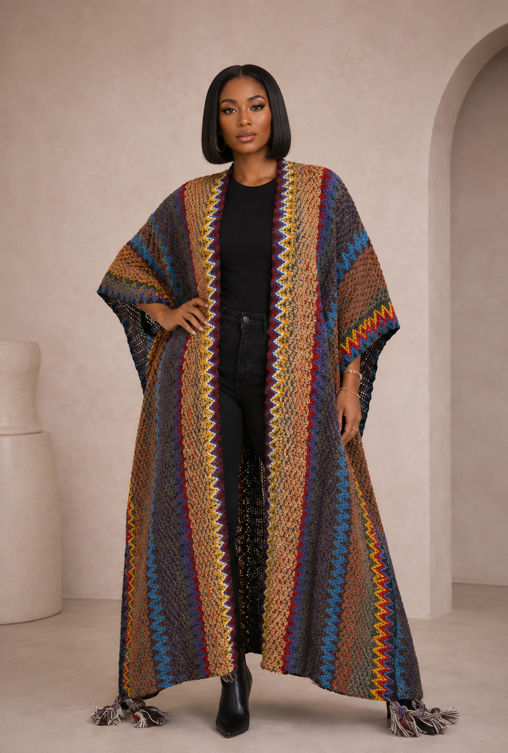 Caught Up Mosaic Kimono| Outerwear | New Arrivals